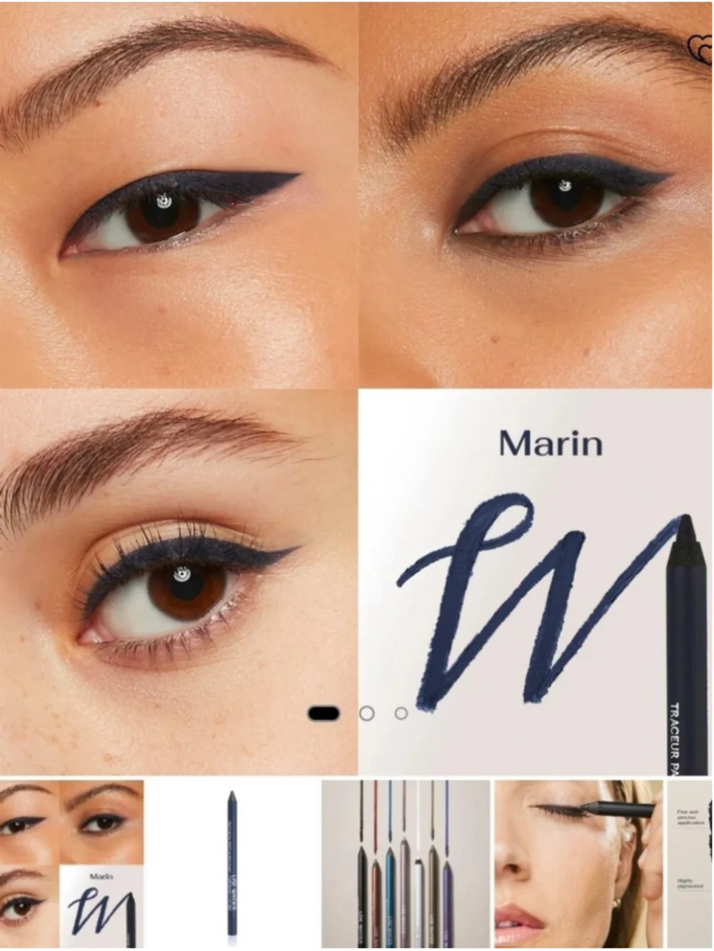 Lise Watier Waterproof Eyeliner Pencil - Marin Deep Navy Blue NEW